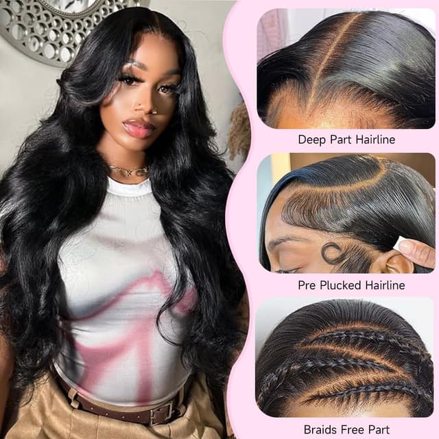 Detalle 2 de KOTTN 28 Inch Body Wave 13x6 HD Lace Front Wig (200 Density) — Virgin Human Hair, Pre-Plucked