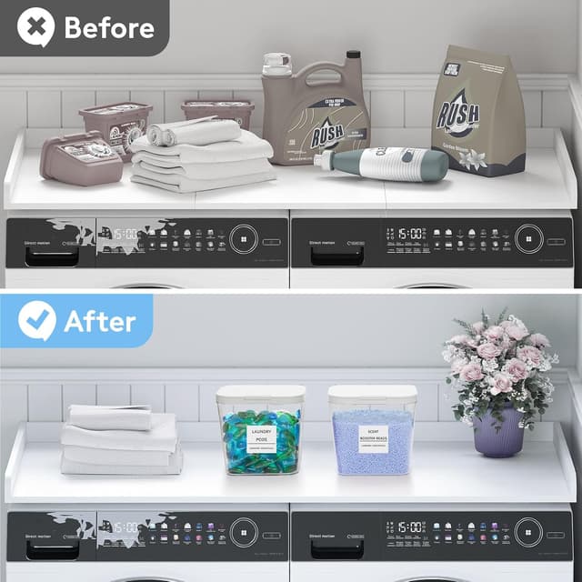 Thumbnail 6 de Lifewit Wäsche Pods Behälter 2700 ml (2er-Set) mit Druckverschluss, Etiketten & Messlöffel