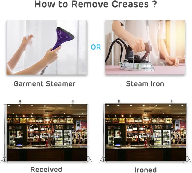 Detalle de BELECO Stoff-Bar-Hintergrund 2,1 x 1,5 m (2.1x1.5m) für Fotografie, Bar & Events