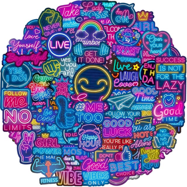 Detalle de AirNogo Aufkleber Neon Sprüche 100 Stück