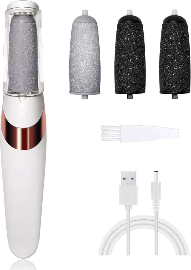 Detalle de UQQU Electric Foot File 4‑in‑1 rechargeable foot file 🦶