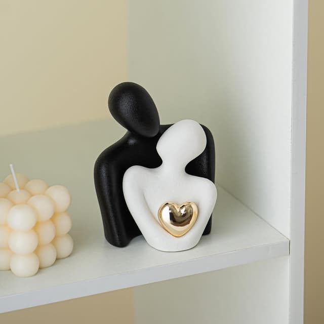 Detalle 2 de LCCCK Mini Keramik Paarfigur mit Herz 8 cm