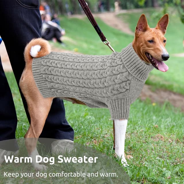 Detalle 2 de CITÉTOILE knitted dog jumper with turtleneck – warm, lightweight pullover for winter walks