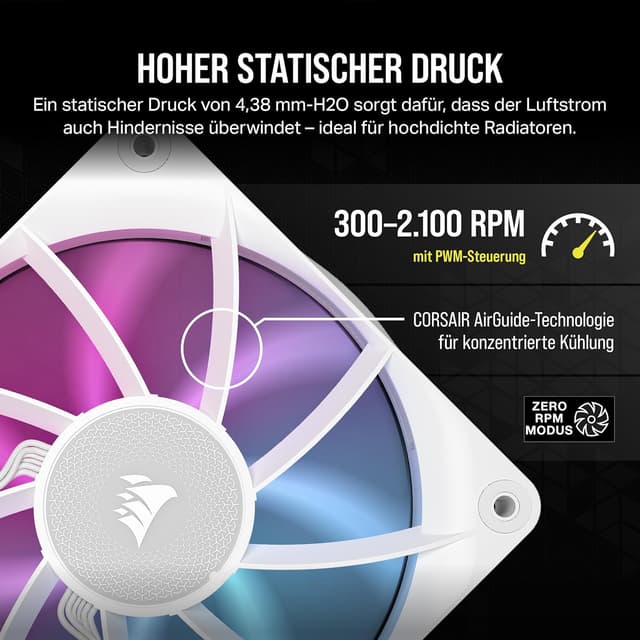 Thumbnail 4 de CORSAIR iCUE LINK RX120 RGB PWM-Lüfter Dreierpack