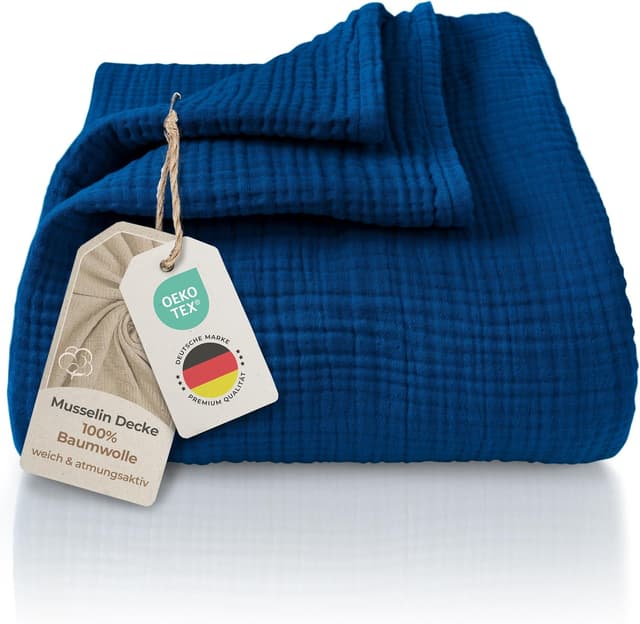 Imagen de LAYNENBURG Premium Musselin Tagesdecke 150x200 cm en OfertitasTOP