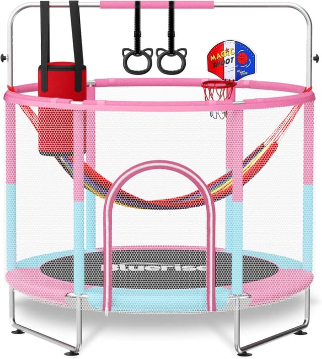 Detalle de BLUERISE 60" Trampoline for Kids with Hoop