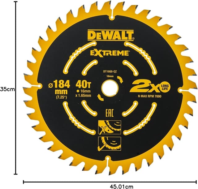 Thumbnail 5 de DeWalt DT1668-QZ Hoja 184 mm 40 Zähne