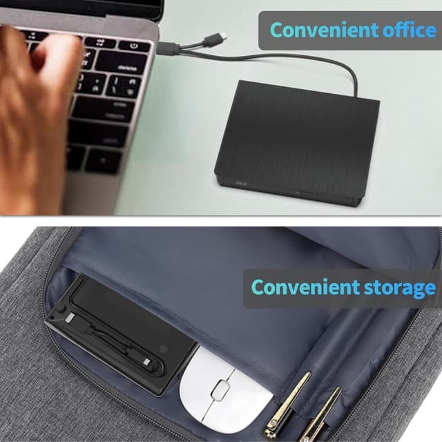 Thumbnail 6 de External USB 3.0 & Type-C CD/DVD Drive (CD-R/RW & DVD±RW) for Windows, macOS, and Linux