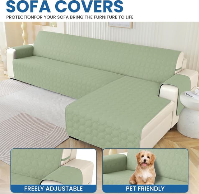 Detalle de Ystyle Copridivano impermeabile con penisola reversibile (verde menta)