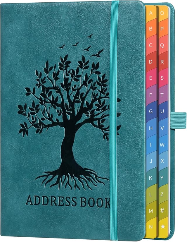 Detalle de Seagreen Address Book with Alphabetical Tabs 8.4" ๐