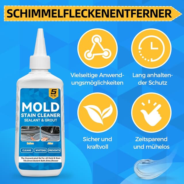 Detalle de Mould Stain Remover Gel 150 ml – haftender Schimmel- & Schmutzentferner für Fugen, Bad und Küche