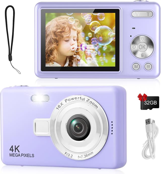 Detalle de Digital Camera 1080P FHD 44MP Upgrade Purple
