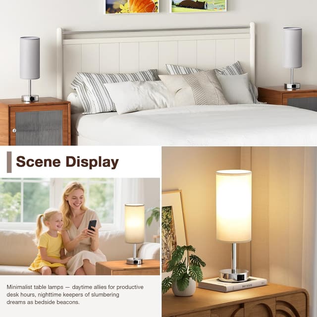 Thumbnail 4 de Aooshine Bedside Lamp 2 USB, 3‑way touch control 🛋