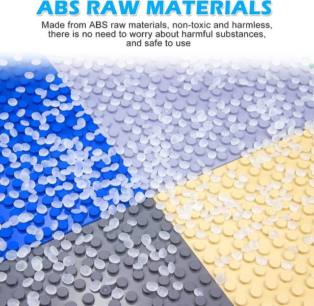 Detalle de 8-teilige Bauplatten-Set (Bauplatte) 25,5 x 25,5 cm – klassische blaue Grundplatten kompatibel zu vielen Bau-Systemen