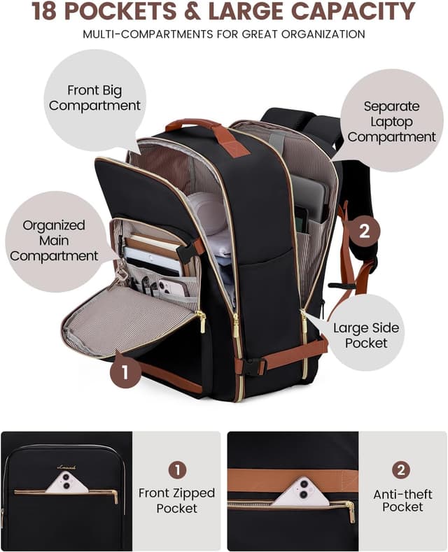 Detalle de LOVEVOOK 40L Travel Backpack Carry-On