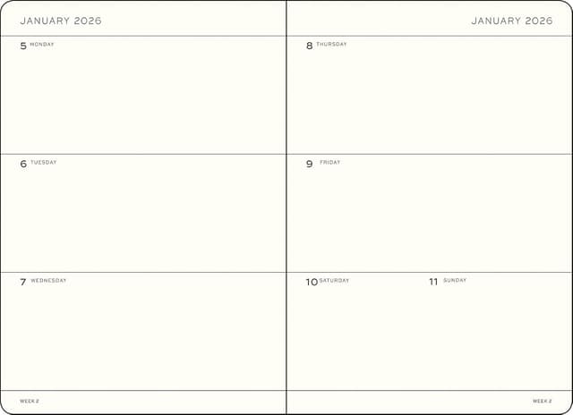 Detalle 2 de LEUCHTTURM1917 Wochenkalender Medium A5 2026 (Softcover) – 12 Monate mit Wochenansicht