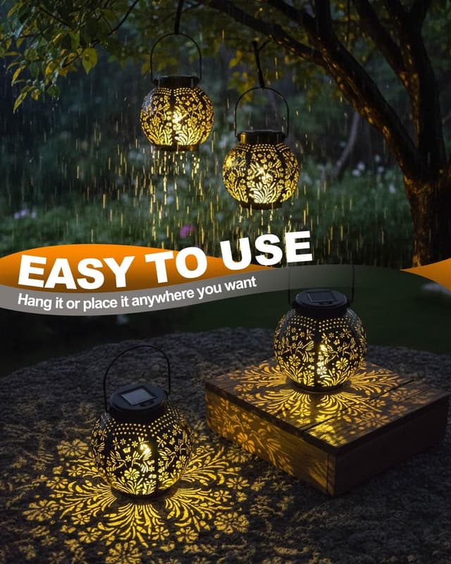 Detalle 2 de KALAHOL Solar Lanterns 2 Pack for garden