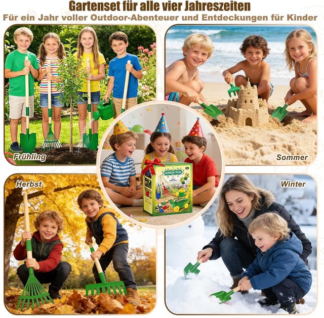Detalle 2 de HILKKET Kinderschubkarre Gartenwerkzeug Set 13-teilig
