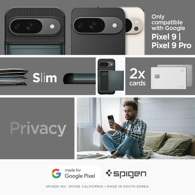 Detalle 2 de Spigen Slim Armor CS pour Google Pixel 9 — coque porte‑cartes