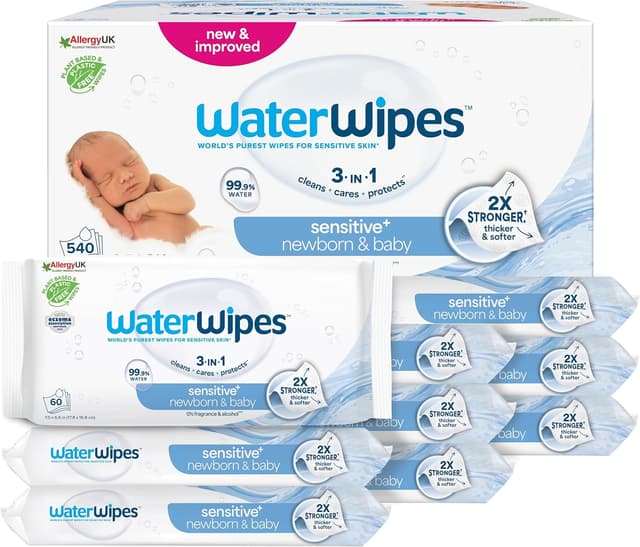 Detalle de WaterWipes Sensitive+ 540 toallitas bebé