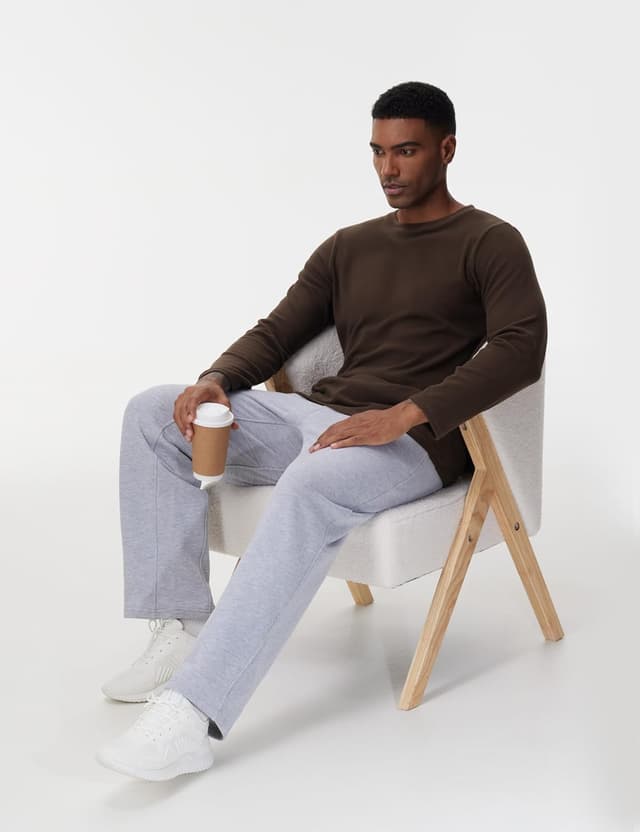 Detalle de Pantaloni sportivi da uomo in pile THE GYM PEOPLE con tasche e coulisse per allenamento e tempo libero