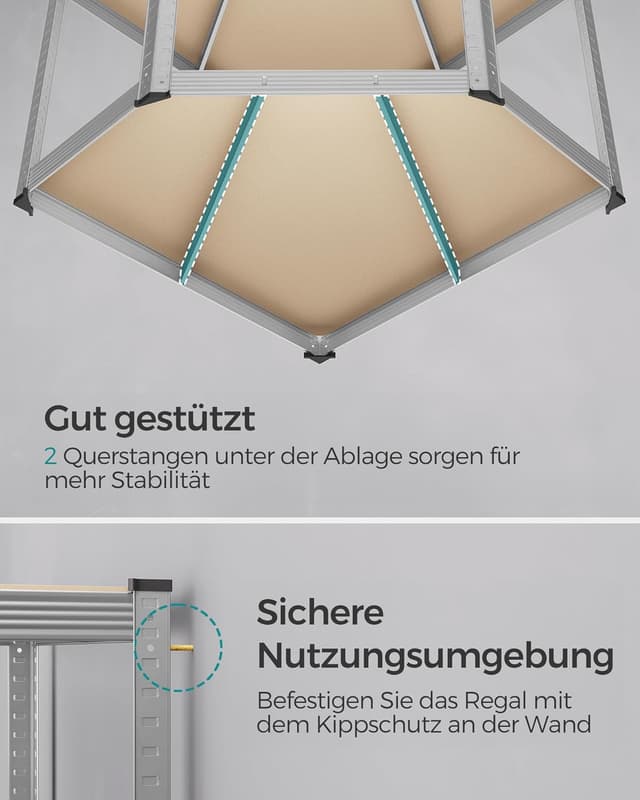 Detalle 1 de Eckregal SONGMICS GLR080E01 mit 875 kg