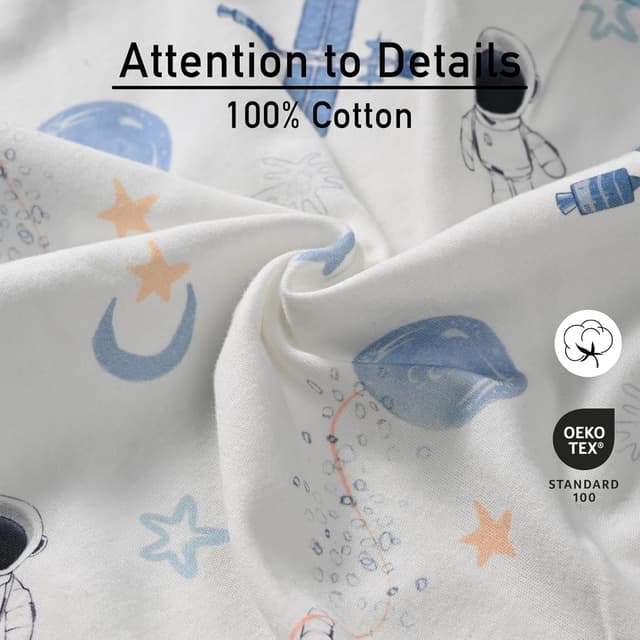 Detalle de GLLQUEN BABY 0-3 Months Organic Cotton Baby Swaddle Wraps (Oeko-Tex 100), 3 Pack – Astronaut