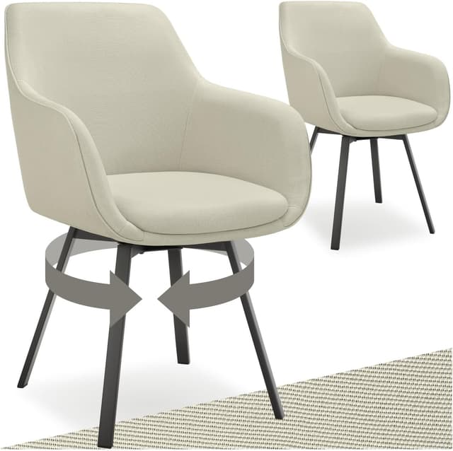 Imagen de TecTake Silla Giratoria 360° beige en OfertitasTOP