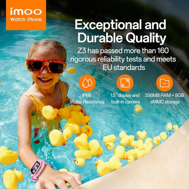 Thumbnail 6 de imoo Z3 Kids Smart Watch (pink) – GPS kids tracker with HD video calls, phone call support & IP68