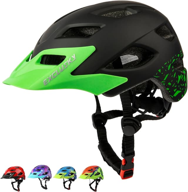Detalle de Exclusky Kids Bike Helmet (Adjustable, Lightweight, Detachable Visor) for Ages 5–8–14