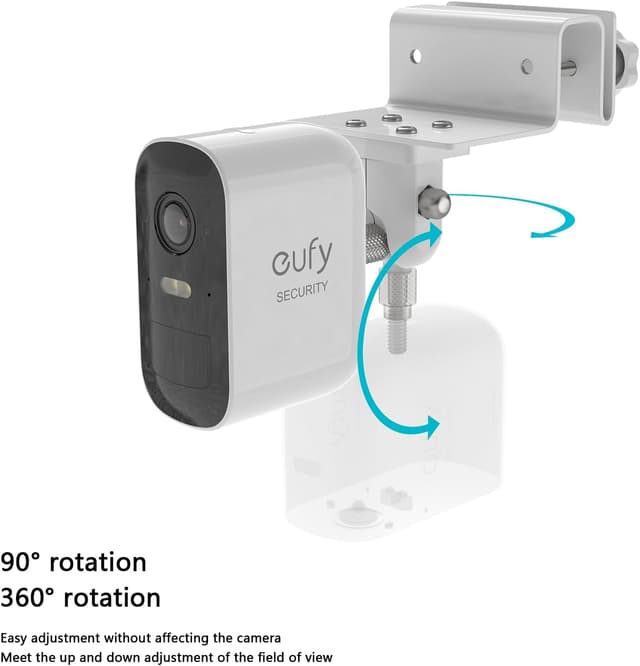 Detalle de HOLACA Dachrinnenhalterung für 1/4-Zoll Kameras (kompatibel u. a. mit EufyCam & Arlo) – 2 Stück, weiß