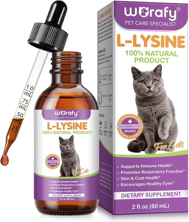 Detalle de L-Lysin Tropfen für Katzen gegen Katzenschnupfen – Unterstützung bei Schnupfen, Niesen & Immunsystem