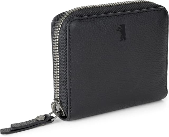 Detalle de Berliner Bags Palermo Petit Portefeuille en cuir avec protection RFID – Noir