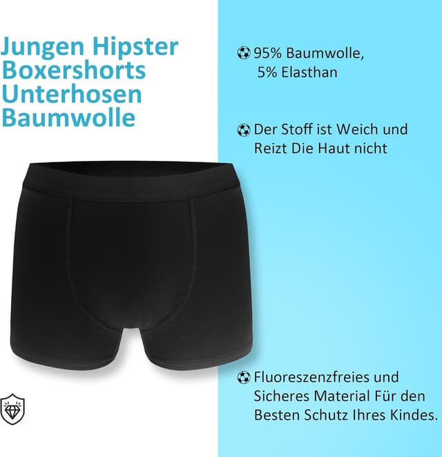 Detalle 2 de Lakpoau Jungen Boxershorts aus Baumwolle – 12er Pack (Größen 134–176)