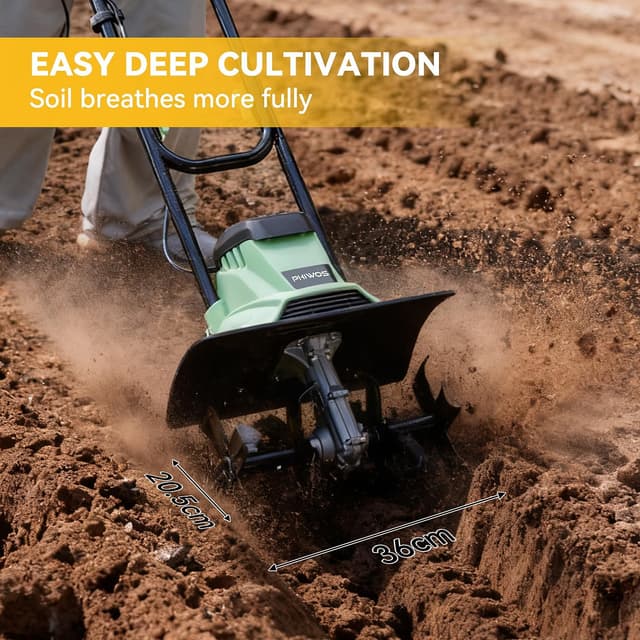 Detalle de PHIWOS Electric Garden Tiller 1200W