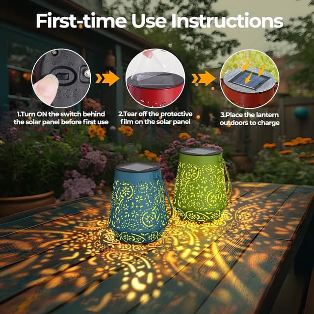 Detalle de OxyLED Garden Lanterns solar lights 4 pack