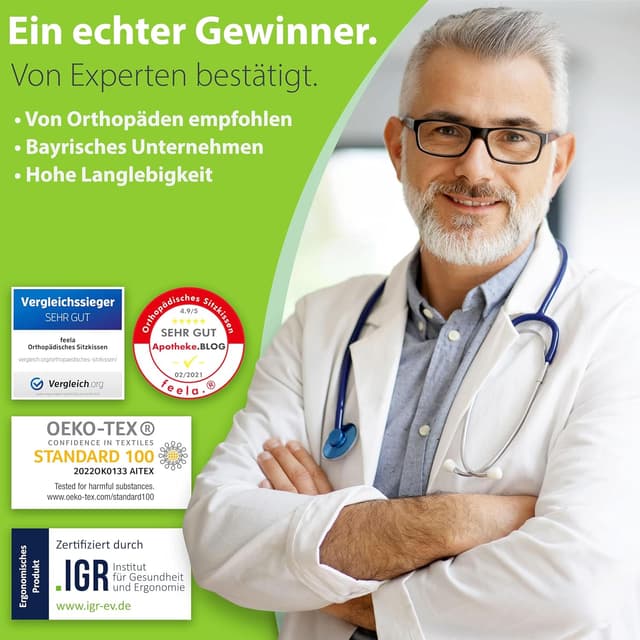 Thumbnail 5 de feela. Orthopädisches Sitzkissen Medium – Ergonomie für Stuhl und Auto