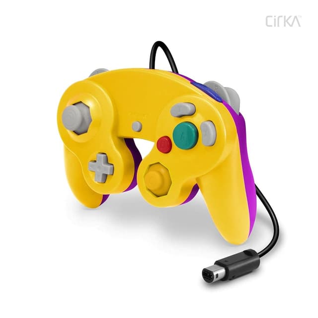 Detalle de Cirka Wired GameCube Controller for GameCube (GC) / Wii — Yellow Purple