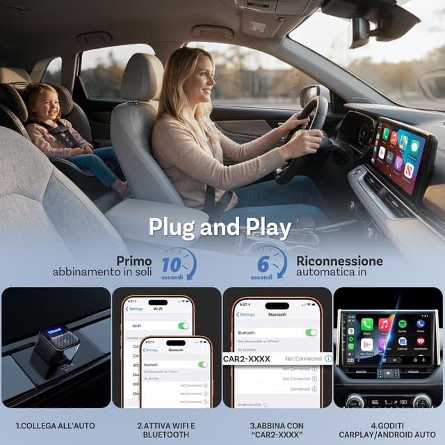 Detalle 2 de Ottocast Mini Core Adattatore CarPlay wireless 2026