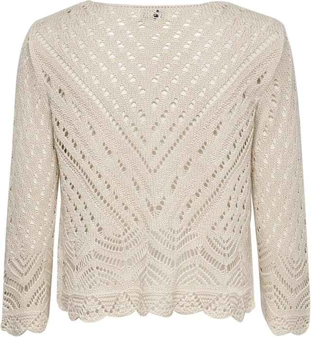 Detalle 2 de Pull court en tricot pour femme JDYNEW, manches 3/4 et col en V