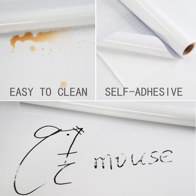 Detalle 2 de Decoroom Papel Adhesivo Blanco Brillo 40x300cm, Impermeable, Autoadhesivo