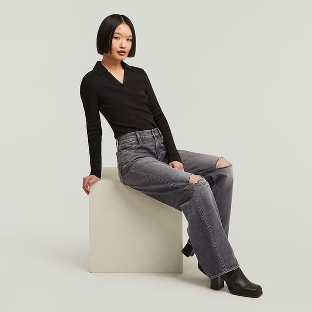 Detalle 2 de G-Star Damen Judee Loose Low Waist Jeans mit Hosenschlitz und Nieten an den Taschen