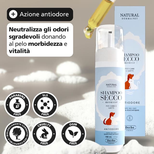 Detalle de Natural Derma Pet Shampoo secco 150 ml