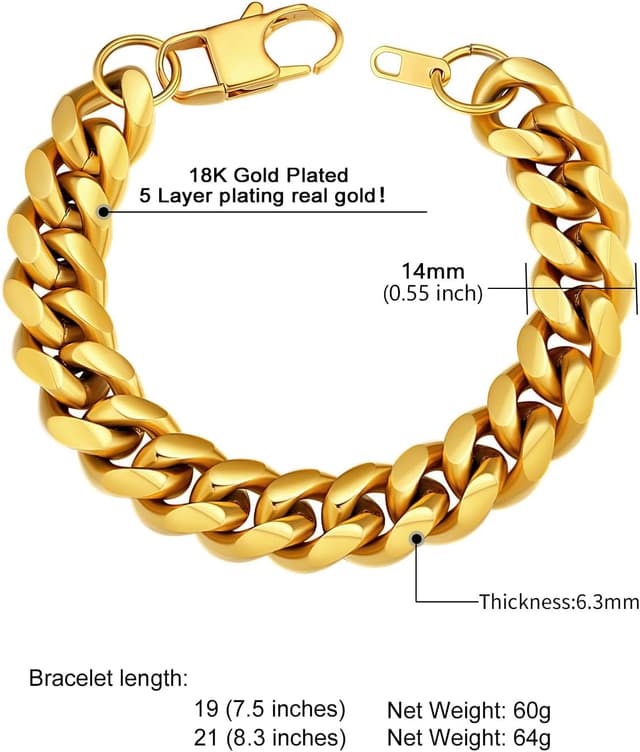 Detalle de Supcare curb link bracelet chain 19cm