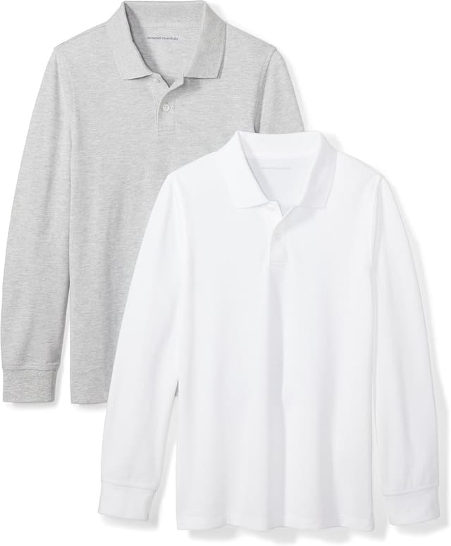 Detalle 2 de Long-Sleeve Pique Polo for Boys, Classic Fit