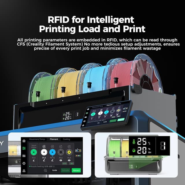 Thumbnail 6 de Creality Hyper Luminous PLA Filament for 3D Printing 1.75mm Red 1kg