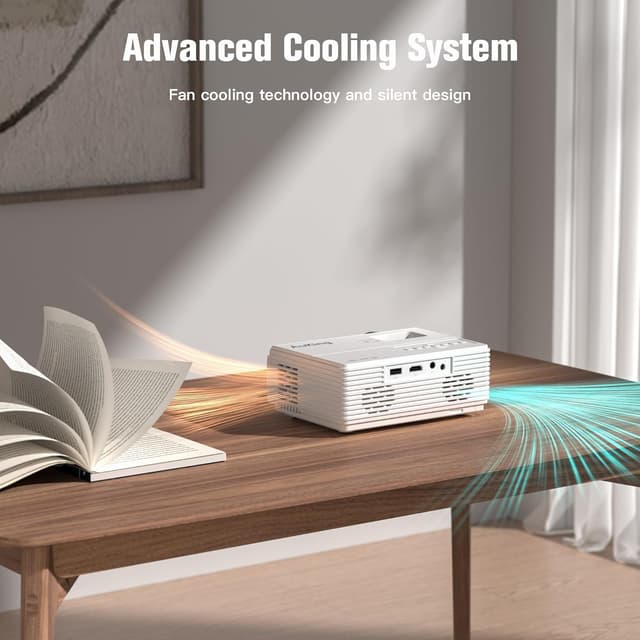 Detalle 2 de AuKing 2026 Upgraded Mini Projector (Full HD 1080P) for Home Theater, with HDMI/USB/AV & More