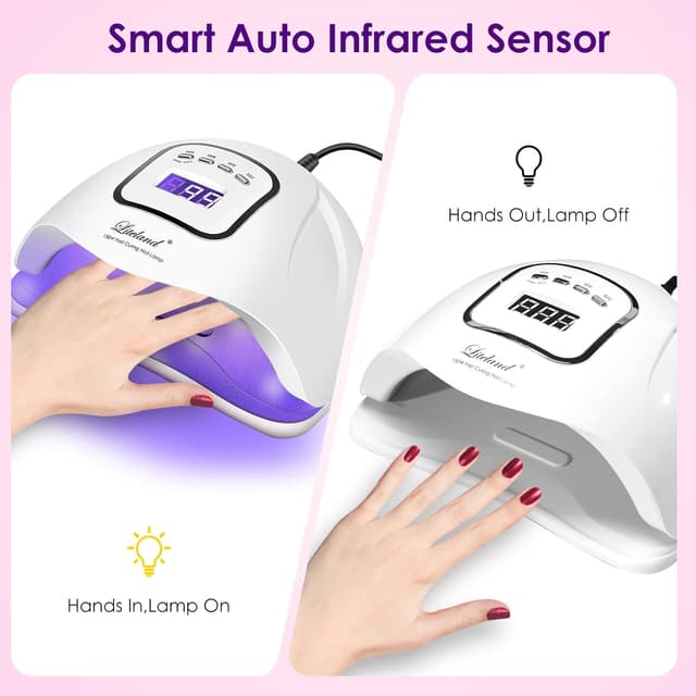 Detalle 1 de UV Gel Nail Lamp (150W) UV Nail Dryer LED Light with 4 Timers for Gel Polish Curing