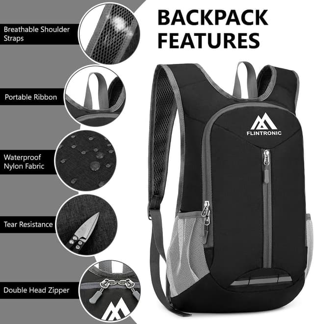 Detalle 2 de flintronic Foldable Backpack 16L – Ultra-light packable waterproof daypack