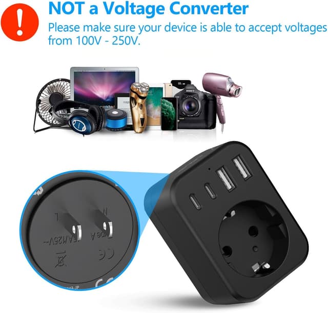 Thumbnail 6 de JSVER Adaptateur voyage Japon USB 5 entrées